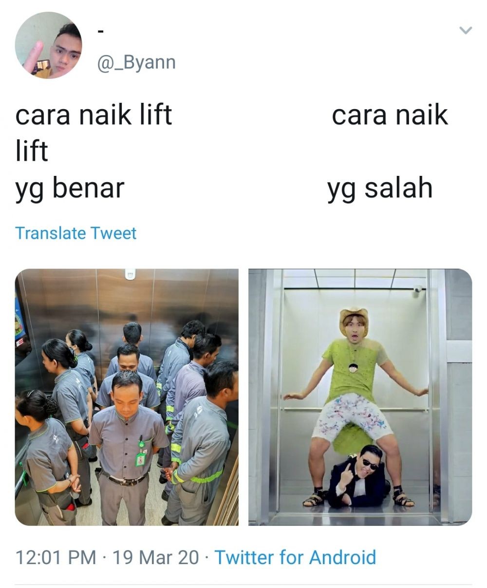 Social Distancing Di Dalam Lift